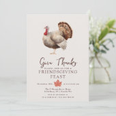 Minimalistischer türkischer Aquarell-Erntedank Einladung (Stehend Vorderseite)