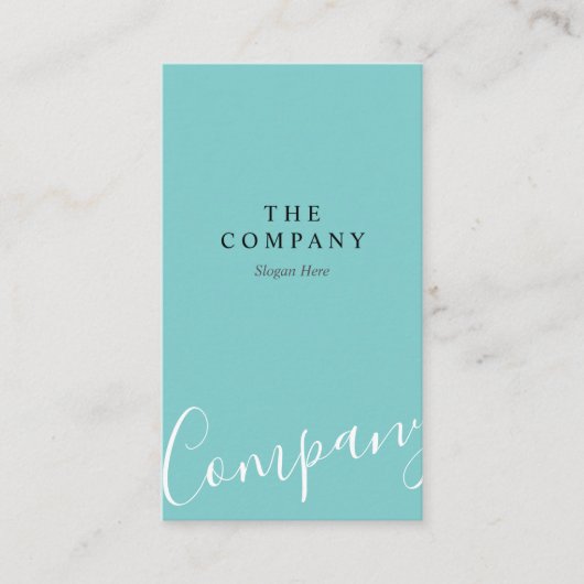 Minimalistischer Türkistypo-vertikale Visitenkarte (Vorderseite)