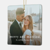 Minimalistischer Typ Frohe und Verheiratetes Foto Keramikornament (Links)