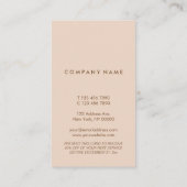 Minimalistischer Typo PastelPeach vertikale Visitenkarte (Rückseite)