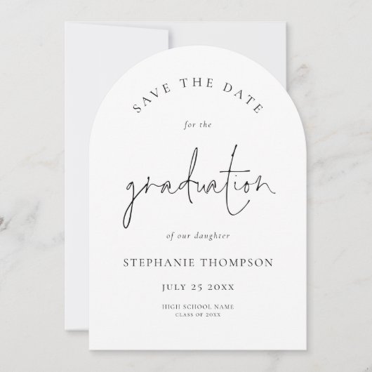 Minimalistischer Typografie-Abschluss Save the Dat Einladung (Vorderseite)