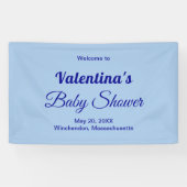 Minimalistischer typografischer Stil Hellblau Baby Banner (Horizontal)