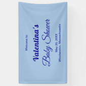 Minimalistischer typografischer Stil Hellblau Baby Banner (Vertikal)