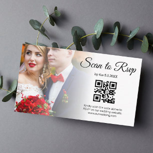 Minimalistischer uAwg qr Hochzeitstag verblasstes Begleitkarte