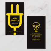 Minimalistischer übergroßer Gelber Power Stecker E Visitenkarte (Vorne/Hinten)