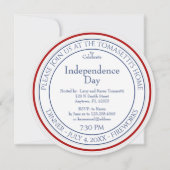 Minimalistischer Unabhängigkeitstag Rot, Weiß und  Einladung (Vorderseite)