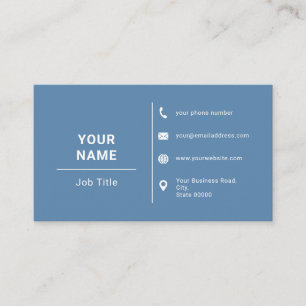 Minimalistischer und dunkelblauer Logo-Text Visitenkarte