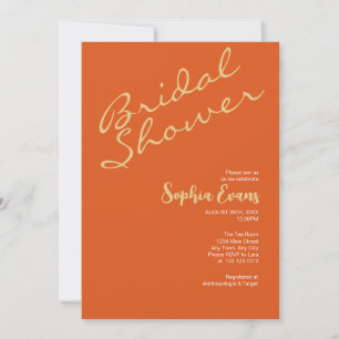 Minimalistischer und einfacher goldener und orange einladung