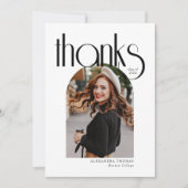 Minimalistischer und moderner Arch Foto Abschluss Dankeskarte (Vorderseite)