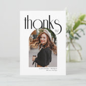 Minimalistischer und moderner Arch Foto Abschluss Dankeskarte (Stehend Vorderseite)