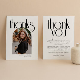 Minimalistischer und moderner Arch Foto Abschluss Dankeskarte