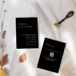 Minimalistischer und moderner Black QR Code 2 bei  Einladung