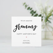 Minimalistischer und moderner Grammy-Muttertag Karte (Stehend Vorderseite)