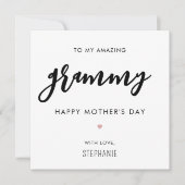 Minimalistischer und moderner Grammy-Muttertag Karte (Vorderseite)