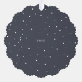 Minimalistischer und Verheirateter Foto Urlaub Ornament Karte (Rückseite)