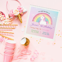 Minimalistischer Unicorn Rainbow Glitzer Geburtsta