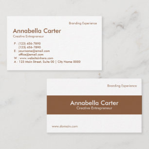 Minimalistischer Unternehmer Professional Beige We Visitenkarte