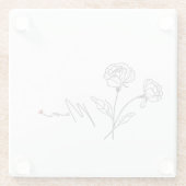 Minimalistischer Untersetzer mit floraler Mama (Rückseite)