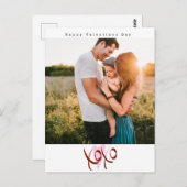 Minimalistischer Valentinstag Buchstaben rosa Herz Postkarte (Vorne/Hinten)