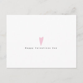 Minimalistischer Valentinstag Einfach rosa Herz Postkarte