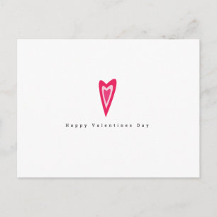 Minimalistischer Valentinstag Einfache Dreifach-He Postkarte