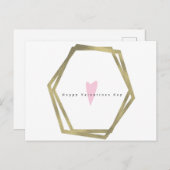 Minimalistischer Valentinstag Einfache Geo-Imitate Postkarte (Vorne/Hinten)