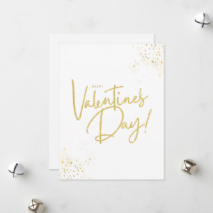 Minimalistischer Valentinstag in Beige und Golden Feiertagskarte