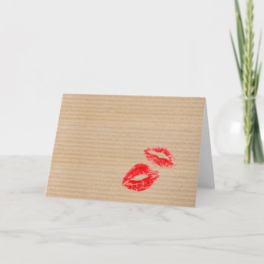 Minimalistischer Valentinstag-Kuss Karte (Vorderseite)