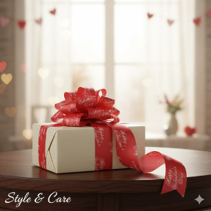 Minimalistischer Valentinstag Liebe Thema Satinband