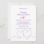 Minimalistischer Valentinstag Lila Herz Einladung (Vorderseite)