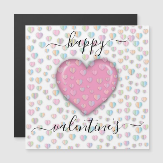 Minimalistischer Valentinstag Magnetkarte (Vorne/Hinten)