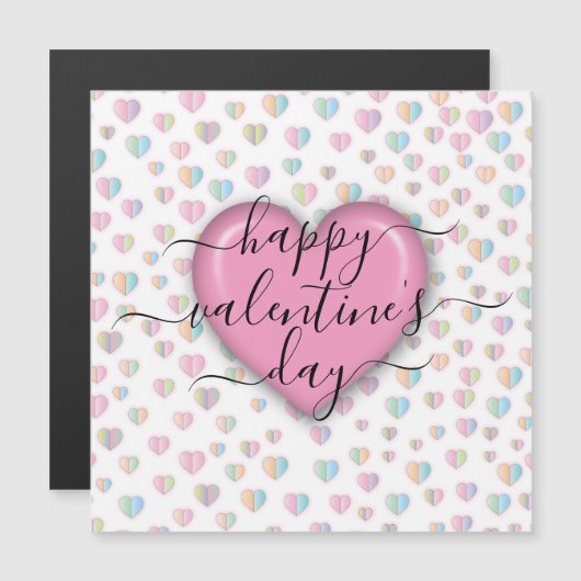 Minimalistischer Valentinstag Magnetkarte (Vorne/Hinten)