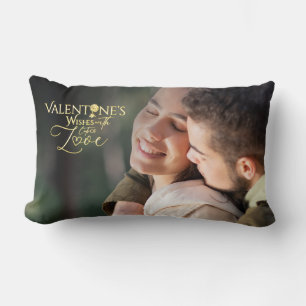 Minimalistischer Valentinstag Moderne Foto-Kalligr Lendenkissen