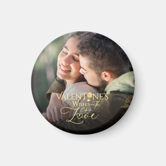 Minimalistischer Valentinstag Moderne Foto-Kalligr Magnet (Vorne)