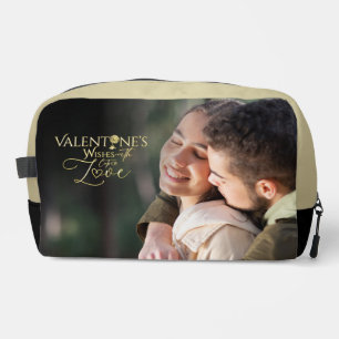 Minimalistischer Valentinstag Moderne Fotokalligra Waschbeutel