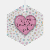 Minimalistischer Valentinstag Ornament Aus Glas (Rückseite)