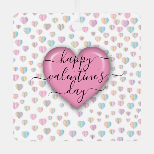 Minimalistischer Valentinstag Ornament Aus Metall (Vorderseite)