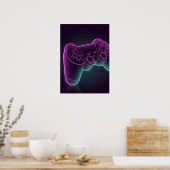 Minimalistischer Vaporwave-Gaming-Controller Poster (Küche)
