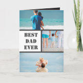 Minimalistischer Vater 3 Foto Collage Vater person Karte (Vorderseite)