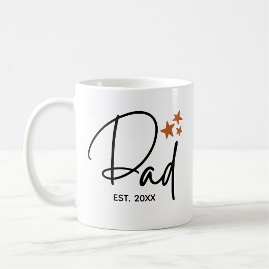 Minimalistischer Vater Est. Mit Jahr-Script-Typogr Kaffeetasse (Links)
