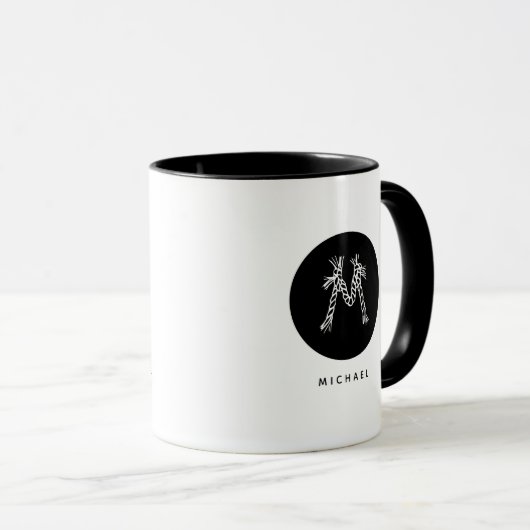 Minimalistischer Vater für Schwarz und Weiß - Mug Tasse (VorderseiteRechts)