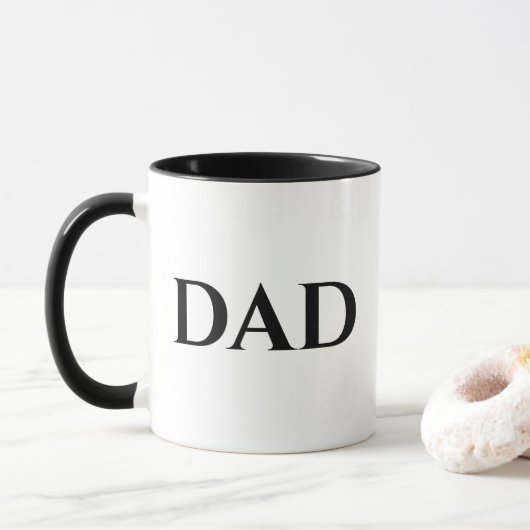 Minimalistischer Vater für Schwarz und Weiß, perso Tasse (Mit Donut)