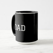 Minimalistischer "VATER" Weiße Typografie Schlicht Tasse (Vorderseite Links)