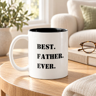 Minimalistischer Vatertag BESTER VATER ALLE ZEIT Zweifarbige Tasse