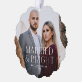 Minimalistischer Verheirateter und heller Foto Url Ornament Karte (Links)