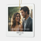 Minimalistischer Verlobter Weihnachtsgeschmack Keramikornament (Links)