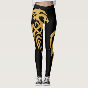 Minimalistischer Verzauberter Goldener Schwarzer M Leggings