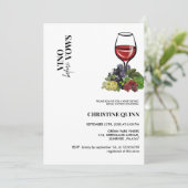 Minimalistischer Vino vor dem Gelübde Brautparty W Einladung (Stehend Vorderseite)