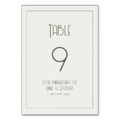 Minimalistischer Vintage-Stil Tischnummer (Rückseite)