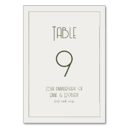 Minimalistischer Vintage-Stil Tischnummer